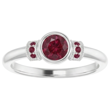Ruby Ring 1 Carat Milgrain Women Bezel Set Jewellery