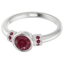 Ruby Ring 1 Carat Milgrain Women Bezel Set Jewellery