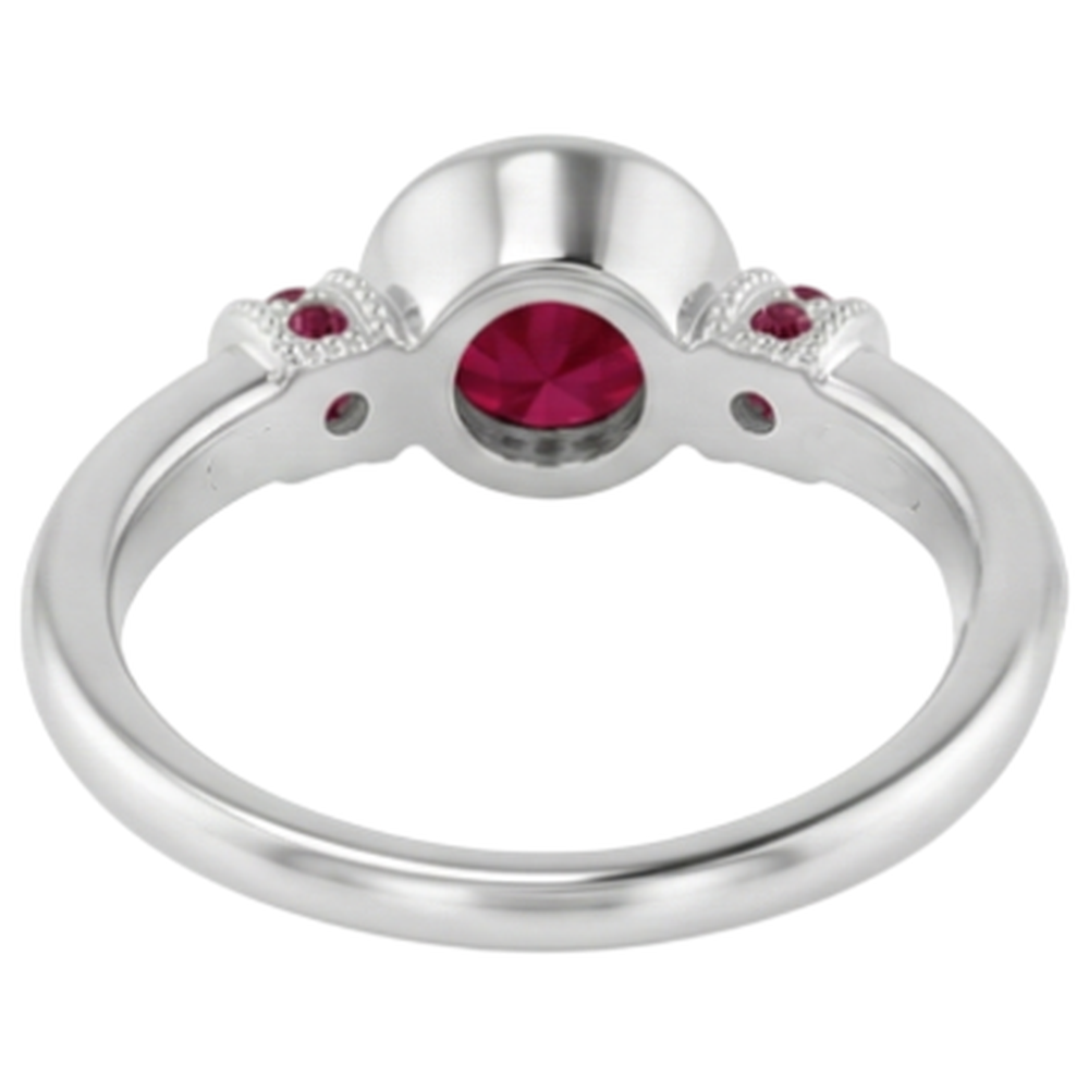 Ruby Ring 1 Carat Milgrain Women Bezel Set Jewellery