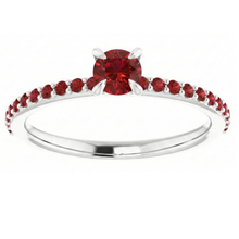 Ruby Ring 2 Carats White Gold 14K Prong Style