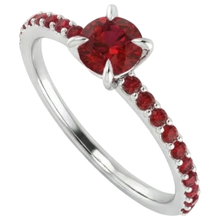 Ruby Ring 2 Carats White Gold 14K Prong Style