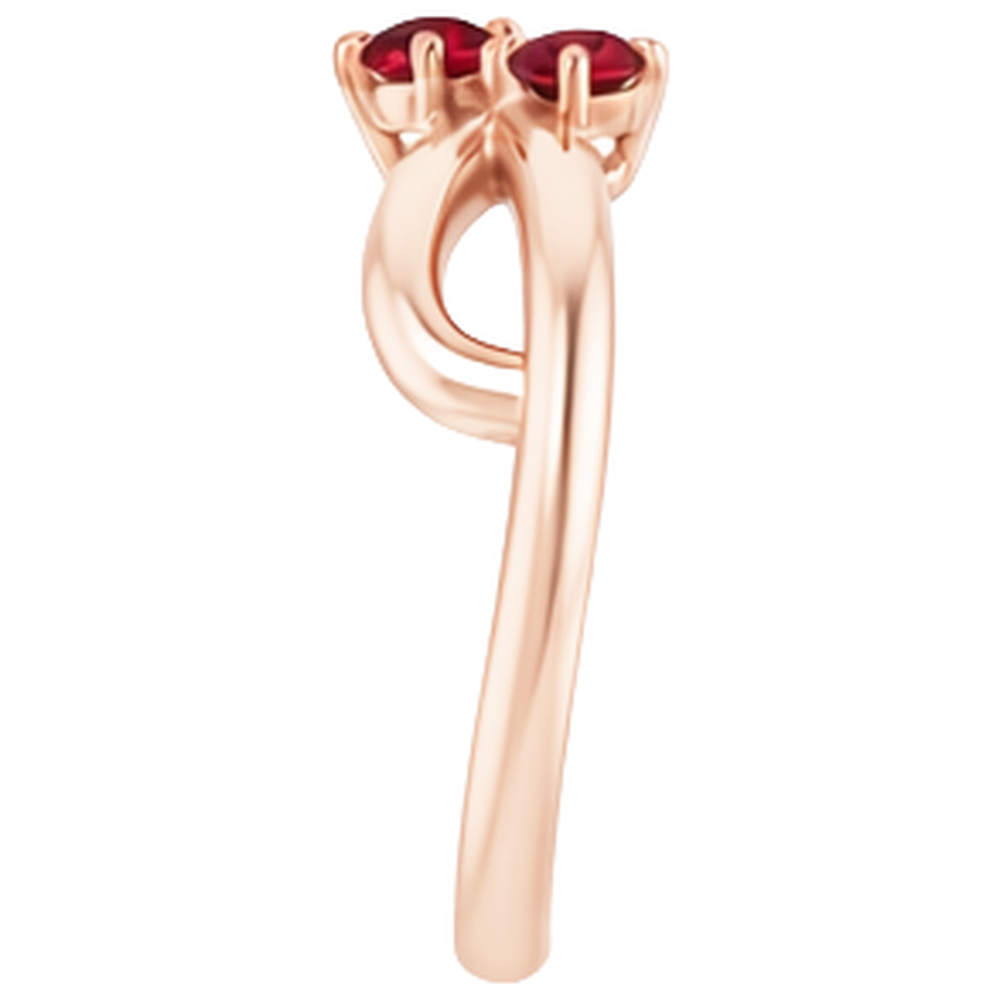 Ruby Ring Rose Gold 0.20 Carats Infinity Twist Style U Prong Setting
