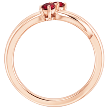 Ruby Ring Rose Gold 0.20 Carats Infinity Twist Style U Prong Setting