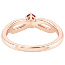 Ruby Ring Rose Gold 0.20 Carats Infinity Twist Style U Prong Setting