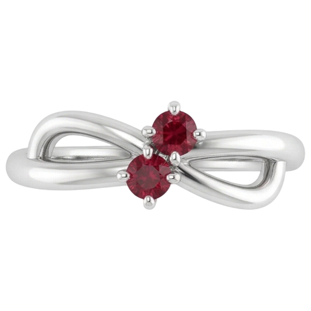 natural round ruby 0.50ct ring front view