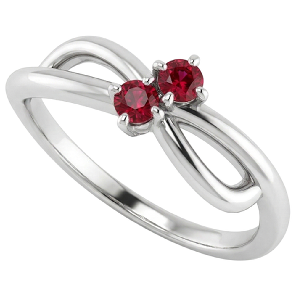 natural round ruby 0.50ct ring close up detail