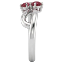 natural round ruby 0.50ct ring profile view