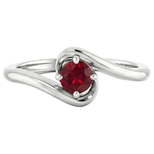 Ruby Stone Ring Solitaire 1 Carat White Gold 14K