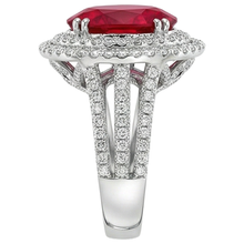natural round ruby 4.5ct ring profile view