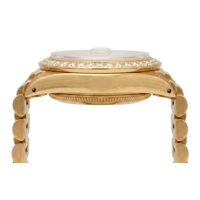 Salmon Natural Earth Mined Diamond Dial Bezel Rolex President Style Watch Dj