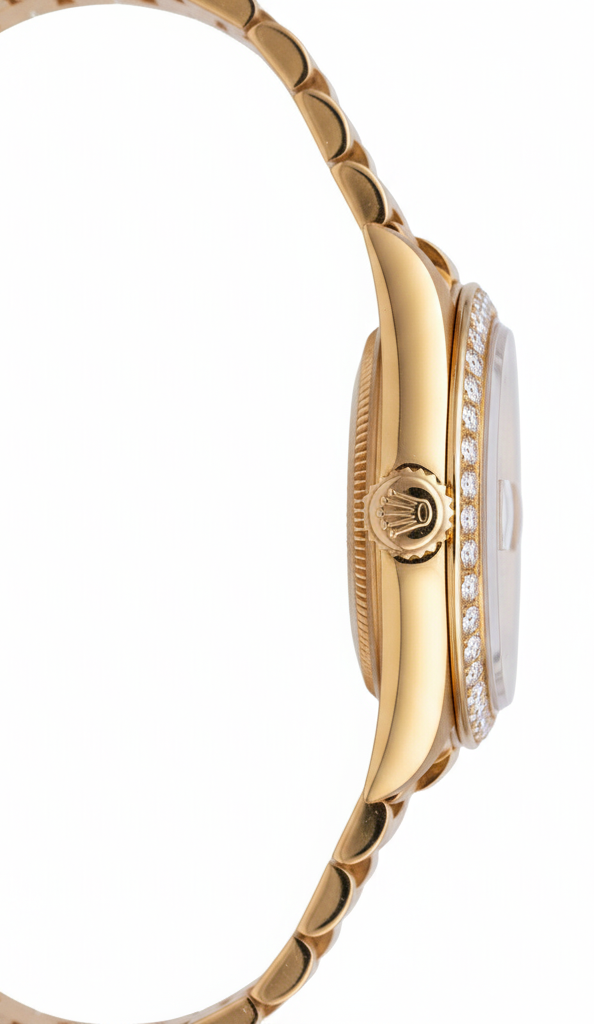 Salmon Natural Earth Mined Diamond Dial Bezel Rolex President Style Watch Dj