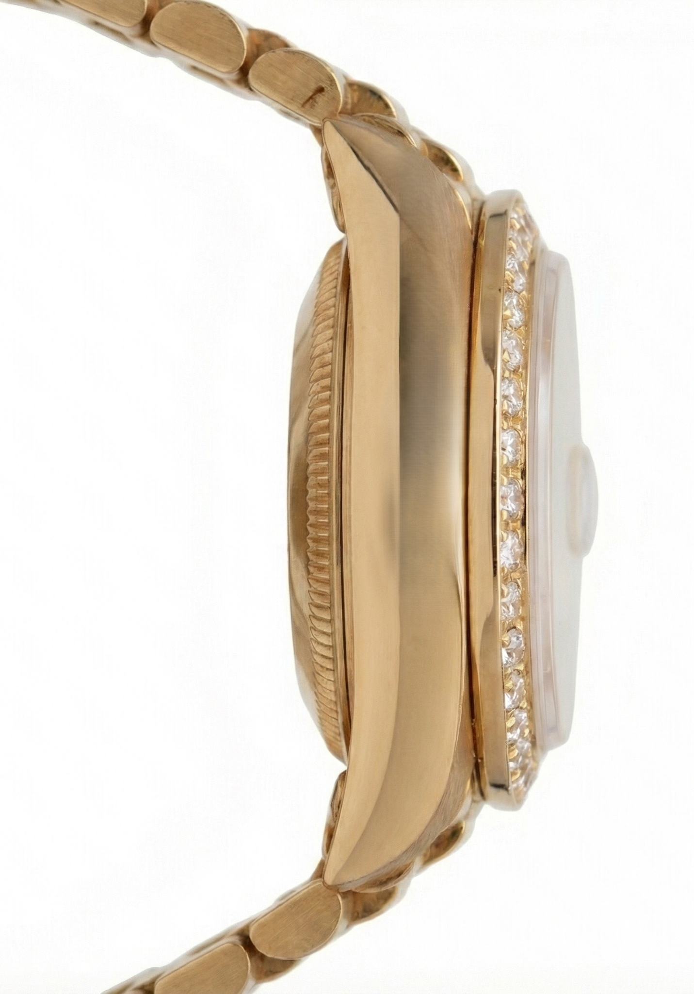 Salmon Natural Earth Mined Diamond Dial Bezel Rolex President Style Watch Dj