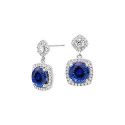 Sapphire And Diamond Gemstone Earrings