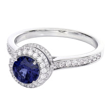 Sapphire And Natural Earth Mined DIAMOND ( NOT LAB GROWN ) Wedding Ring Jewellery Gold White 3 Ct Round Cut