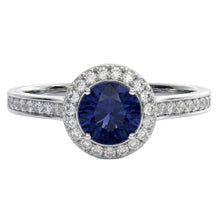 Sapphire And Natural Earth Mined DIAMOND ( NOT LAB GROWN ) Wedding Ring Jewellery Gold White 3 Ct Round Cut