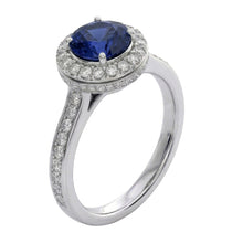 Sapphire And Natural Earth Mined DIAMOND ( NOT LAB GROWN ) Wedding Ring Jewellery Gold White 3 Ct Round Cut