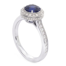 Sapphire And Natural Earth Mined DIAMOND ( NOT LAB GROWN ) Wedding Ring Jewellery Gold White 3 Ct Round Cut