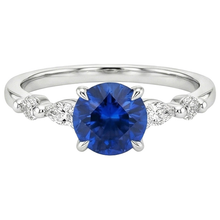 Sapphire And Natural Earth Mined Diamond Anniversary Ring For Women