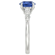 Sapphire And Natural Earth Mined Diamond Anniversary Ring For Women