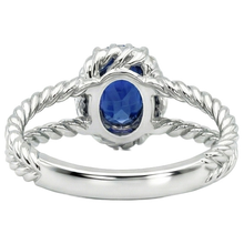 natural round sapphire 1.55ct ring profile view