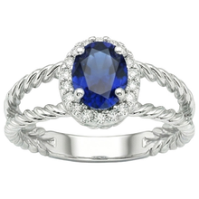 natural round sapphire 1.55ct ring front view