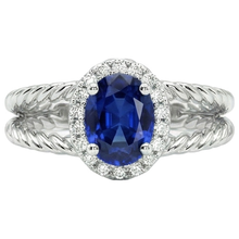 natural round sapphire 1.55ct ring side angle
