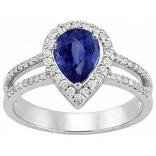 Sapphire And Natural Earth Mined DIAMOND ( NOT LAB GROWN )s 2.75 Carats Ring Split Shank Gold White 14K