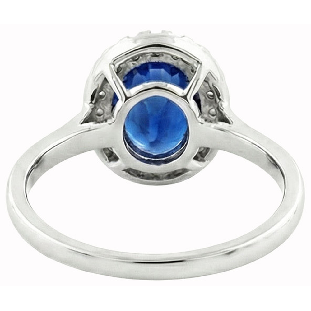 natural round sapphire 5ct ring profile view