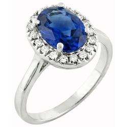 Natural Sapphire Ring 5ct - White Gold 14K