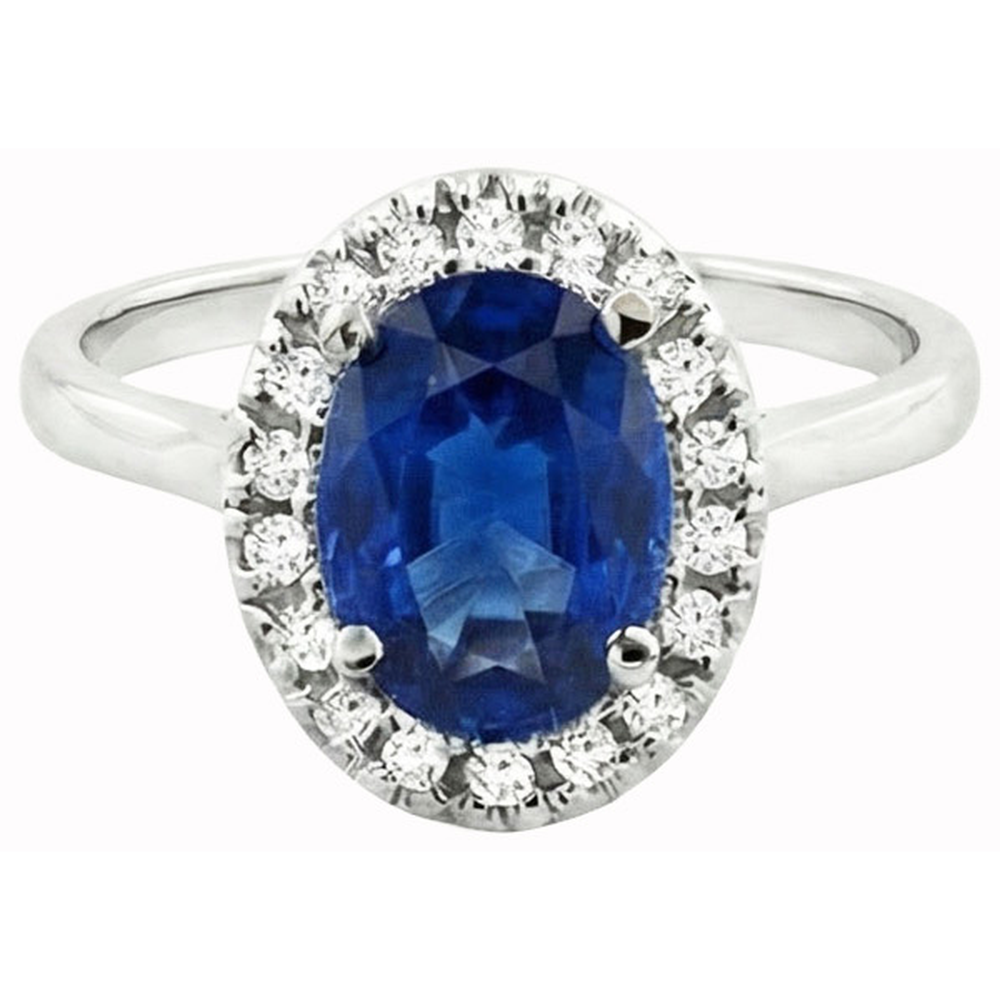 natural round sapphire 5ct ring side angle