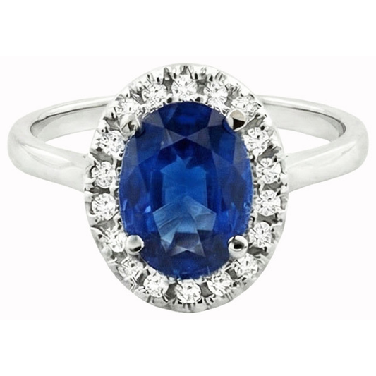 natural round sapphire 5ct ring side angle