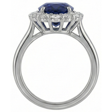Sapphire And Natural Earth Mined Diamonds 8.50 Carats Wedding Ring White Gold 14K