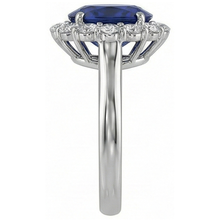 Sapphire And Natural Earth Mined Diamonds 8.50 Carats Wedding Ring White Gold 14K