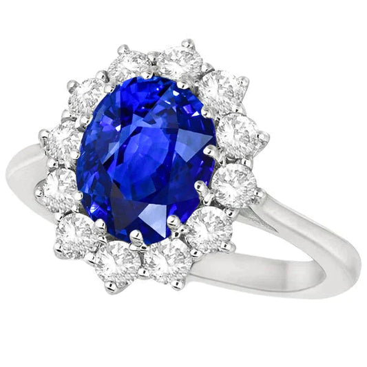 Sapphire Cluster Diamond Ring