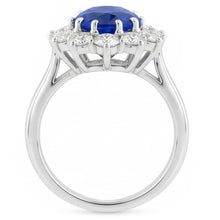 Sapphire Cluster Natural Earth Mined Diamond Ring