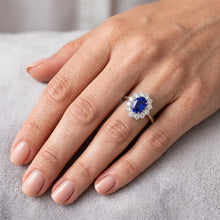 Sapphire Cluster Natural Earth Mined Diamond Ring