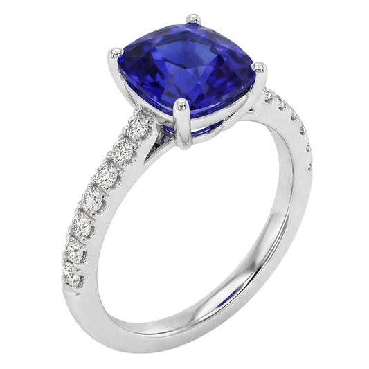 Sapphire Engagement Ring Ceylon Blue White Gold Jewellery 2.75 Carats