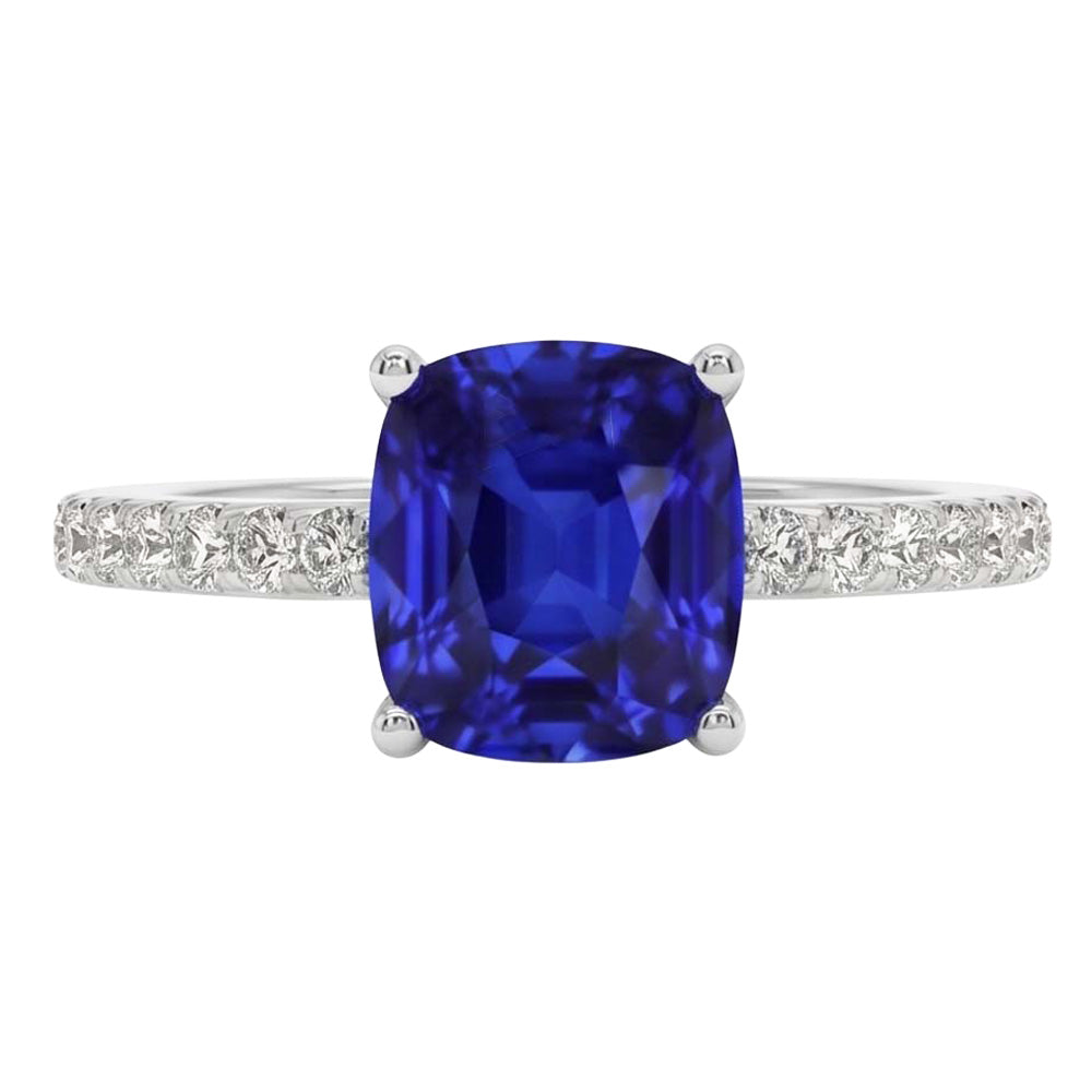 Sapphire Engagement Ring Ceylon Blue White Gold Jewellery 2.75 Carats
