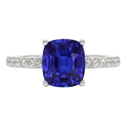 Sapphire Engagement Ring Ceylon Blue White Gold Jewellery 2.75 Carats