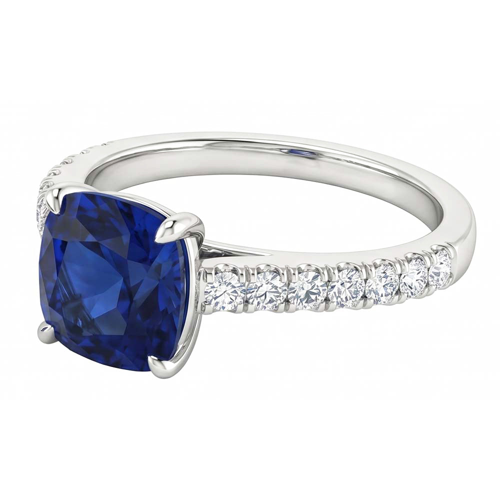Sapphire Engagement Ring Ceylon Blue White Gold Jewellery 2.75 Carats