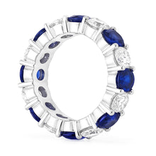 Sapphire Engagement Ring Genuine Blue Band 18K White Gold