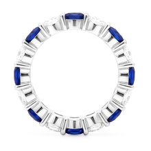 Sapphire Engagement Ring Genuine Blue Band 18K White Gold