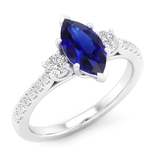 Sapphire Engagement Ring Marquise Cut
