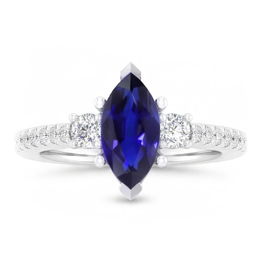 Sapphire Engagement Ring Marquise Cut