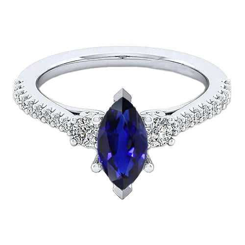Sapphire Engagement Ring Marquise Cut