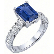natural emerald sapphire 3.50ct ring side angle
