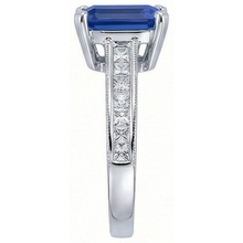 natural emerald sapphire 3.50ct ring profile view