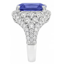 Sapphire Gemstone Ring 4.50 Carats Multi Row Pave Set Natural Earth Mined Diamond Shank
