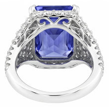 Sapphire Gemstone Ring 4.50 Carats Multi Row Pave Set Natural Earth Mined Diamond Shank