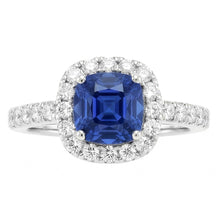natural round sapphire 3.50ct ring side angle